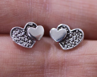 Sterling Silver Heart Shaped Studs