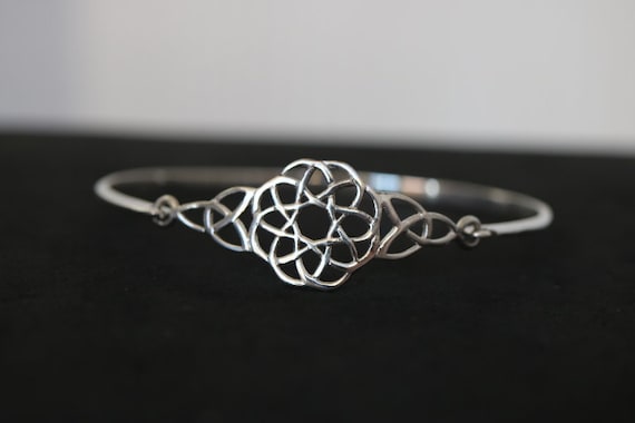 Bracciale vintage in argento sterling 925 con ciondolo a