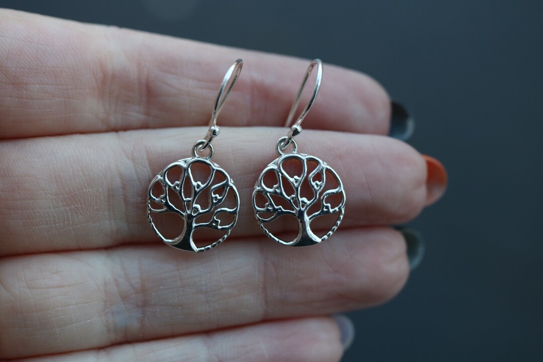 Boucles D'oreilles Arbre De Vie En Argent 925 - Marque Silverly, Neuf Avec étiquettes