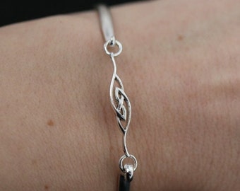 Bracelet Manchette En Argent 925 – Nœud Celtique, Neuf Avec étiquettes, Style Ancestral