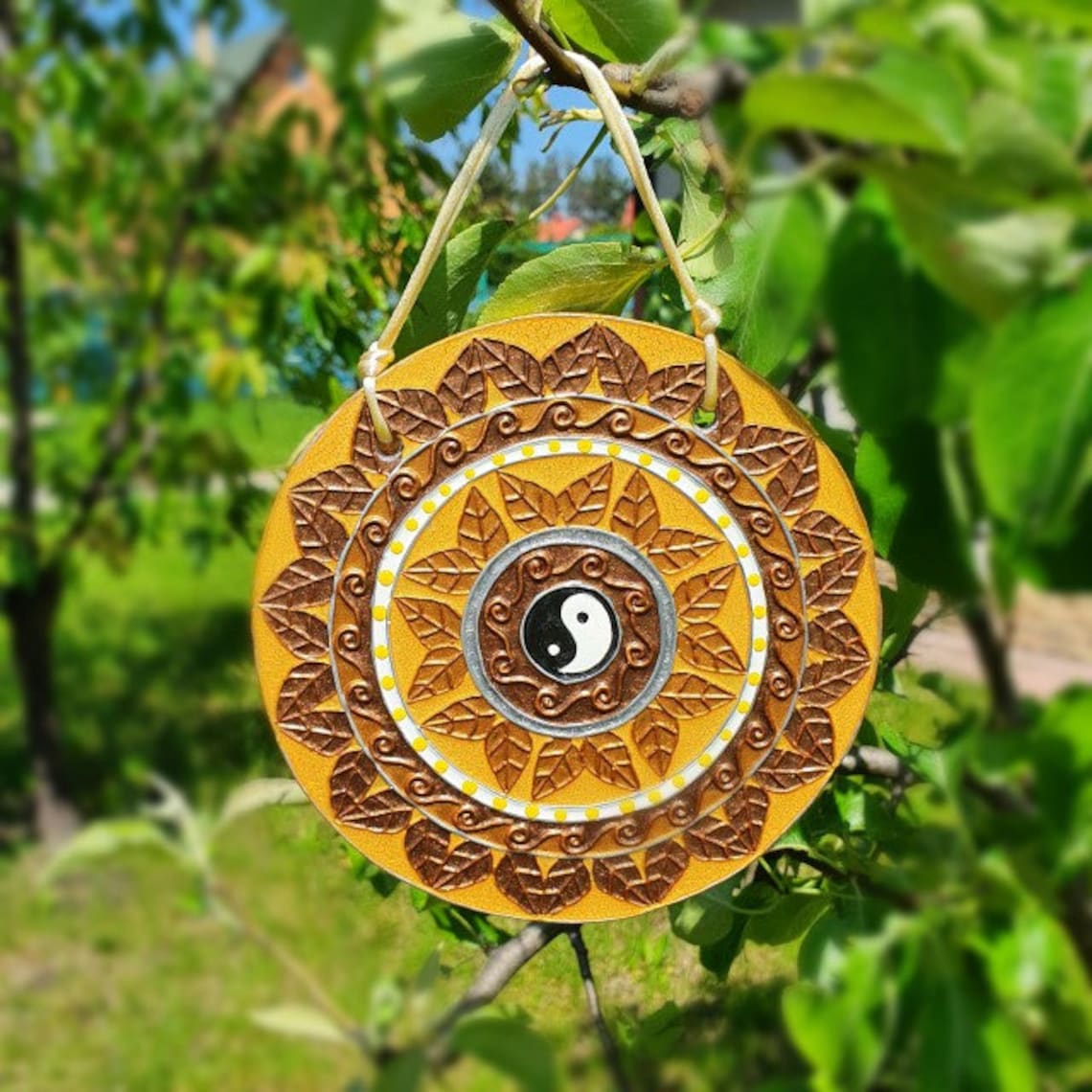 Mandala for good luck. Modern hanging gift. Etsy