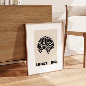 Affiche imprimable inspirée du Bauhaus, Art abstrait moderne, Décor minimaliste, Téléchargement instantané