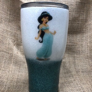 Personalized Disney Princess- Jasmine 20 or 30 ounce Glitter Tumbler