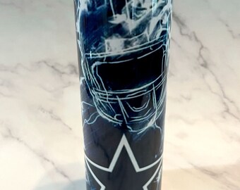Vaso flaco de 20 oz inspirado en los Dallas Cowboys