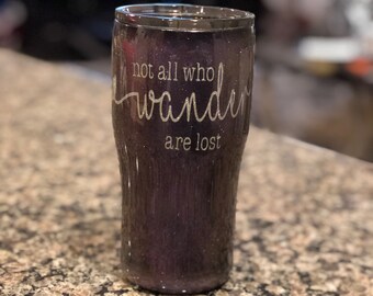 Personalized Not All Who Wander Are Lost 30 ounce Glitter Tumbler