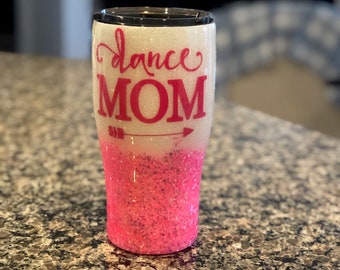 Personalisierte Tanz Mama Mädchen 20 oder 30 Unze Glitzer Tumbler