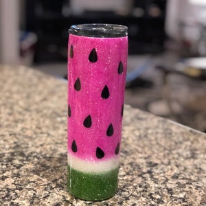 Personalized Watermelon 30 ounce Glitter Tumbler