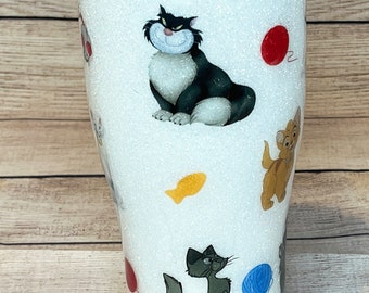 Personalized Cats and Kittens of Disney 30 ounce Glitter Tumbler - Disney Cats and Kittens