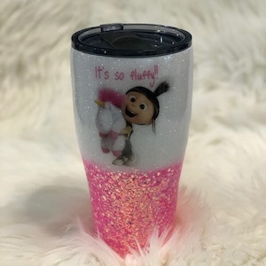 Personalized It&#39;s So Fluffy Despicable Me  20 or 30 ounce Glitter Tumbler