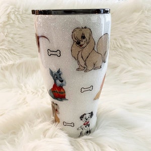 Perros personalizados de Disney 30 onzas Glitter Tumbler - Disney Dogs