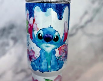Vaso de 40 oz inspirado en Lilo y Stitch, estilo Stanley con asa