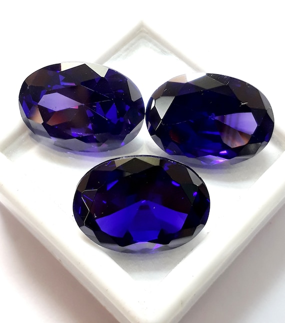 青水晶約2419g 3 Pcs Natural Zircon Blue Color Oval Cut Loose Gemstone Lot