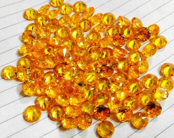 Beautiful Natural Yellow Zircon Round Cut Loose Gemstone