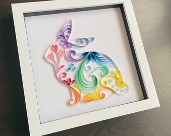 Bunny Rabbit Quilling Art: Personalizable Nursery Decor