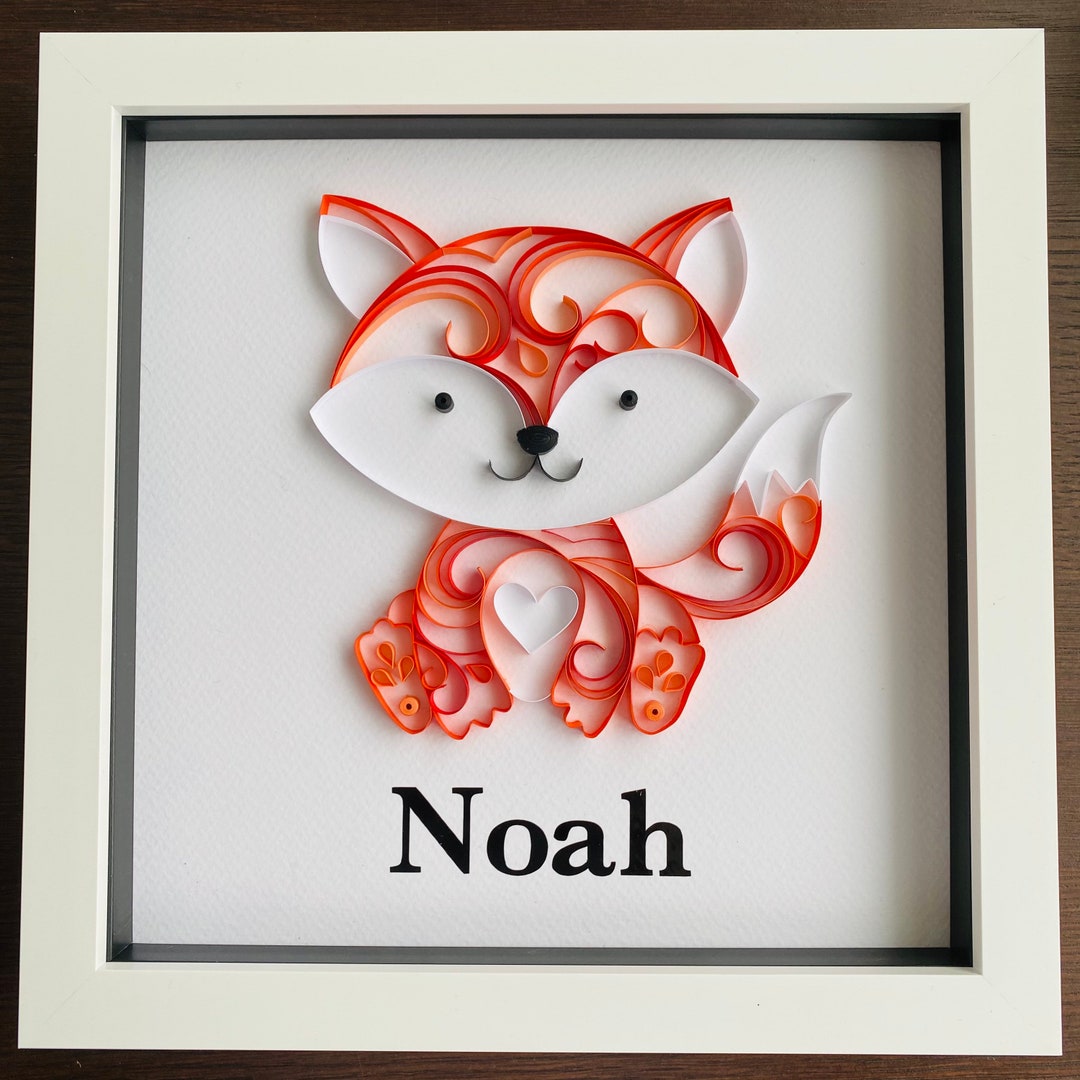 Quilled Red Fox Handmade Quilling Art Nursery Decor New Etsy