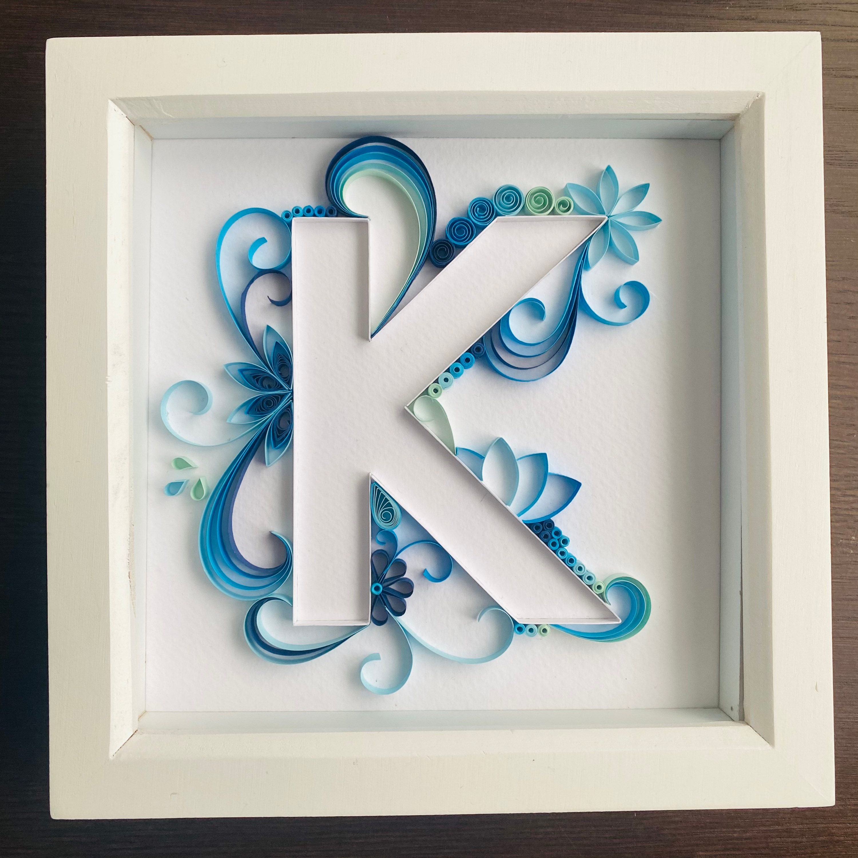 Letter Outline Edged Quilling Art Box Frame Great Nursery Etsy UK