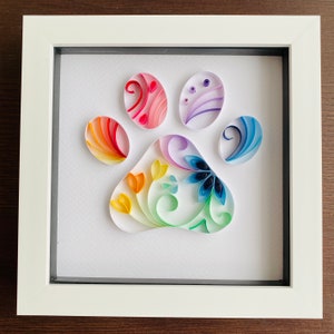 Rainbow Paw Print Quilling Art