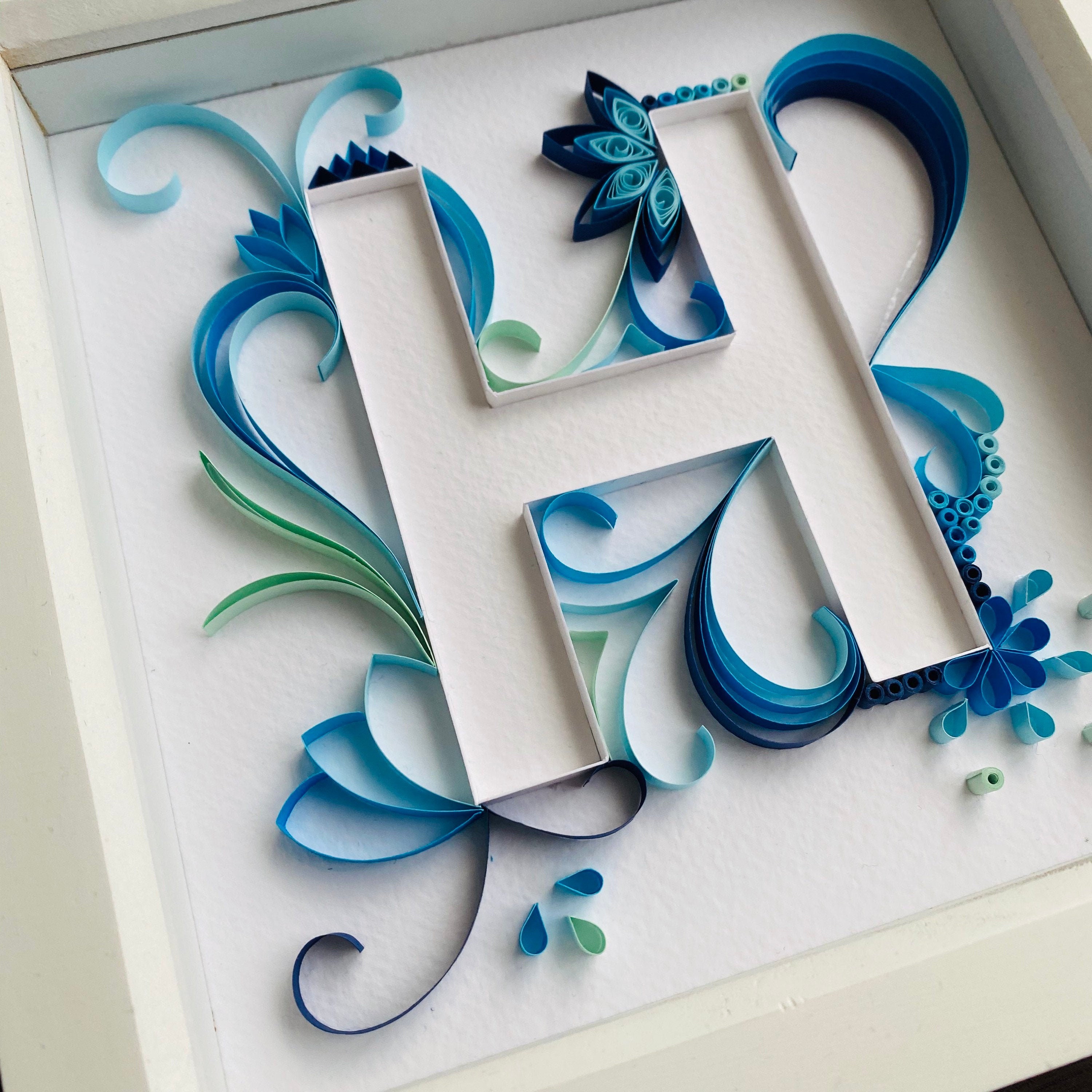 Quilling Frame Box Quilling Art Letter Box Frame: Personalized Wall Art or Nursery Decor ...