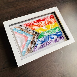 Bandera del Orgullo LGBTQ+ Progresista Quilled - Gay Lesbiana Bisexual Transgénero Pansexual No Binario
