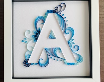 Quilling Art Letter Box Frame: personalized Wall Art or Nursery Decor