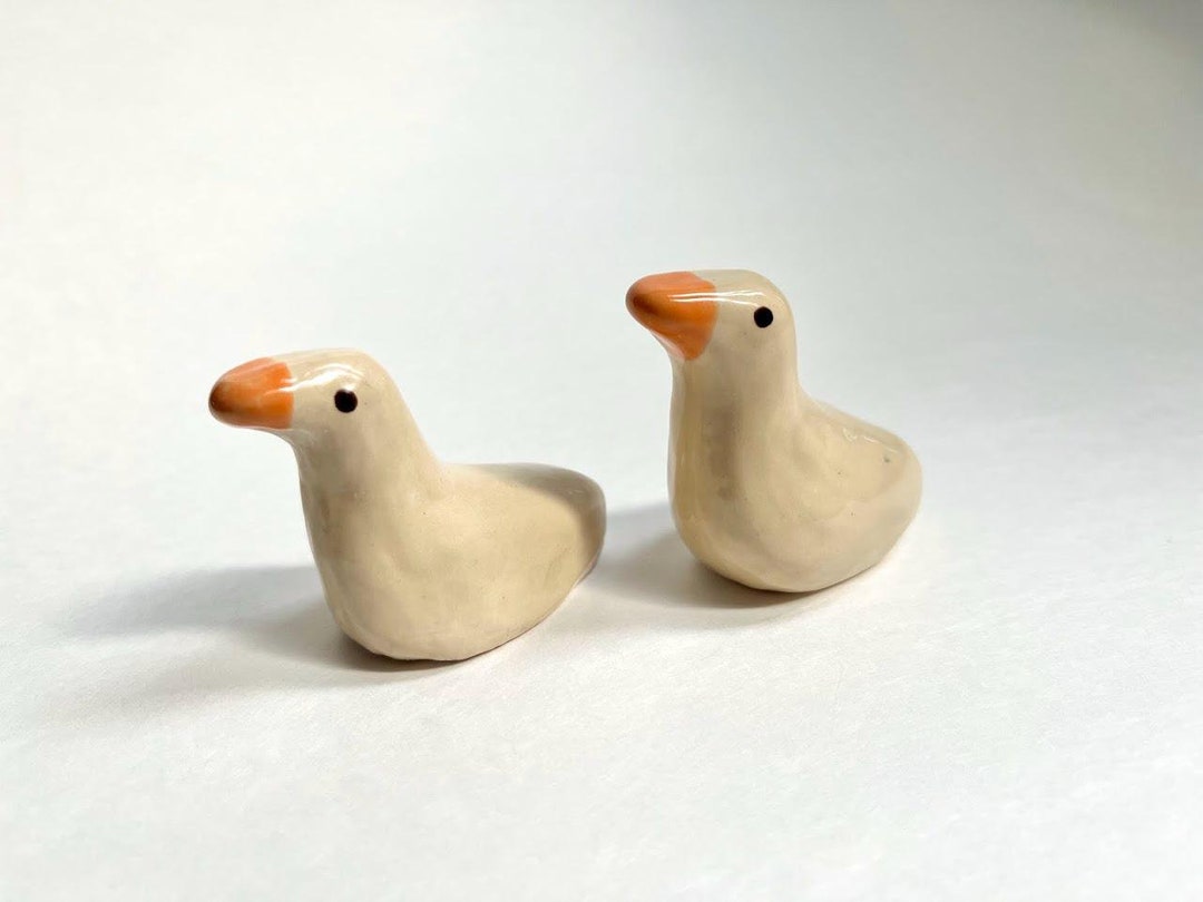 Brown - Duck Handcrafted Ceramic Toys (Set of 2)