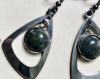 ER - Indian Agate Cabochon Earrings