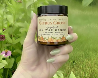Velas ~ SOJA ~ Hechas a mano ~ Citrus Grove (Pomelo)