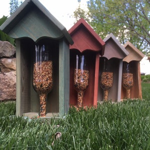 A Wine Bottle Bird Feeder