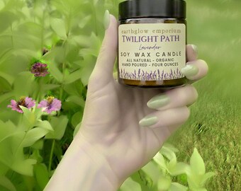 Velas ~ SOJA ~ Hechas a mano ~ Sendero Crepuscular (Lavanda)