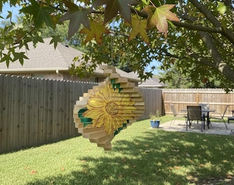 Molinillo de viento ~ Girasol ~ Pintado a mano
