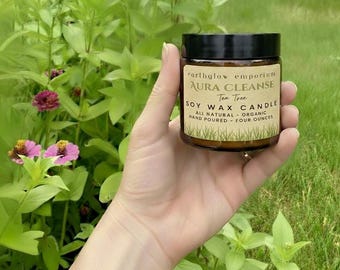 Velas ~ SOJA ~ Hechas a mano ~ Limpieza del aura (Árbol de té)