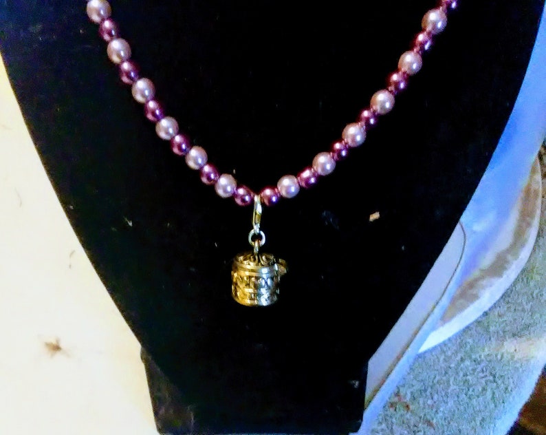 Perfect for Your Next Gift Giving Occasion Purple Glass Pearl Prayer Box Strung Necklace with a n extender chain Get it Today!