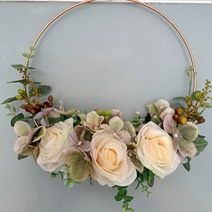Flower hoop. Bridesmaid hoop, baby shower decor, wedding flower hoop, wedding hoop, faux flower hoop, nursery decor