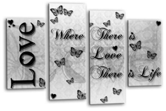 FAMILY QUOTE WALL ART PICTURE BLACK AND WHITE HOME CANVAS SPLIT PANEL PRINT