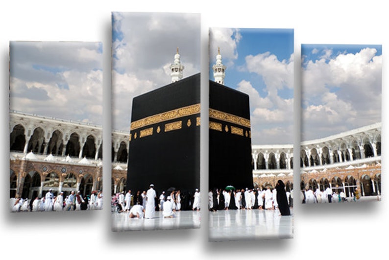 Hajj Mecca Islamic Wall Art Haram Kaaba Framed Canvas Split Etsy UK