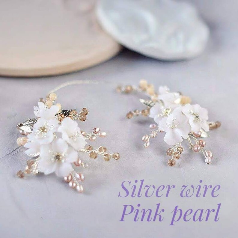 Wedding headpiece Wedding hair piece Bridal hair clip Flower headpiece Flower hair vine Wedding hair accessories Bridal comb Bride hair comb