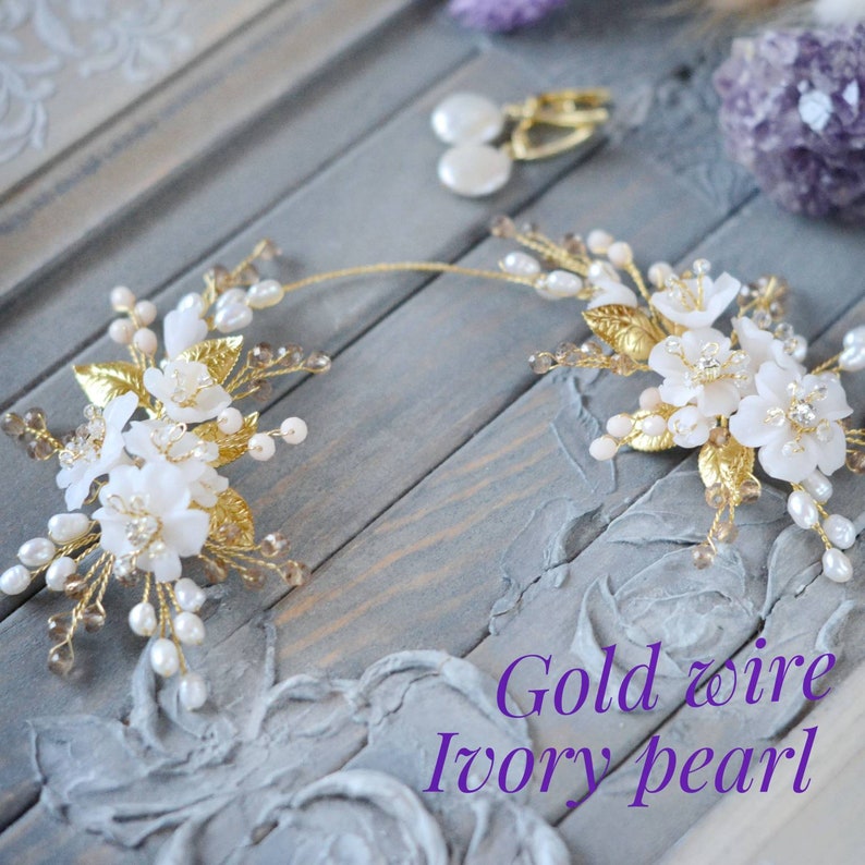 Wedding headpiece Wedding hair piece Bridal hair clip Flower headpiece Flower hair vine Wedding hair accessories Bridal comb Bride hair comb