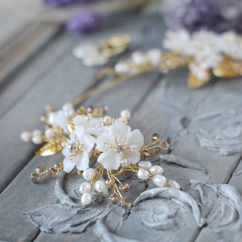 Wedding headpiece Wedding hair piece Bridal hair clip Flower headpiece Flower hair vine Wedding hair accessories Bridal comb Bride hair comb