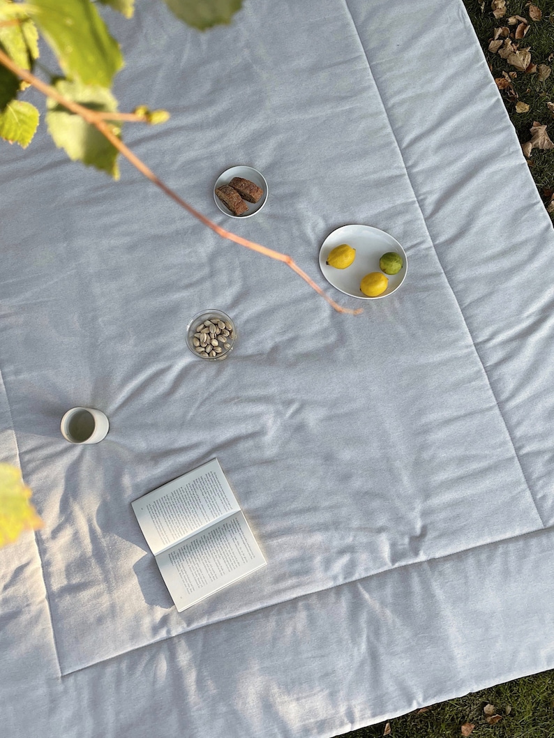 Cotton picnic blanket. EUCALYPTUS image 7