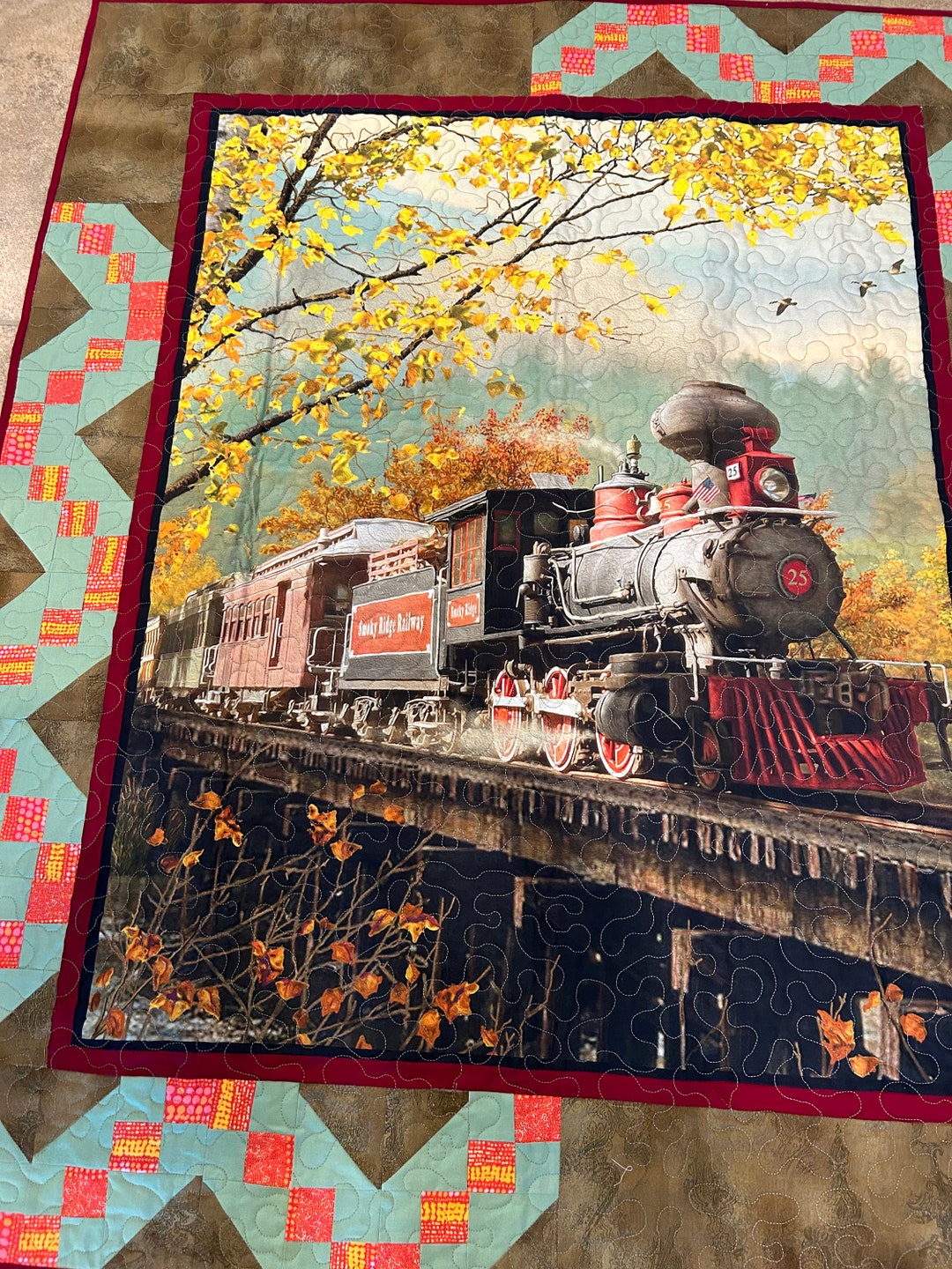 Unusual Depiction of Smokey Ridge Railway With Muted Colors, Train ...