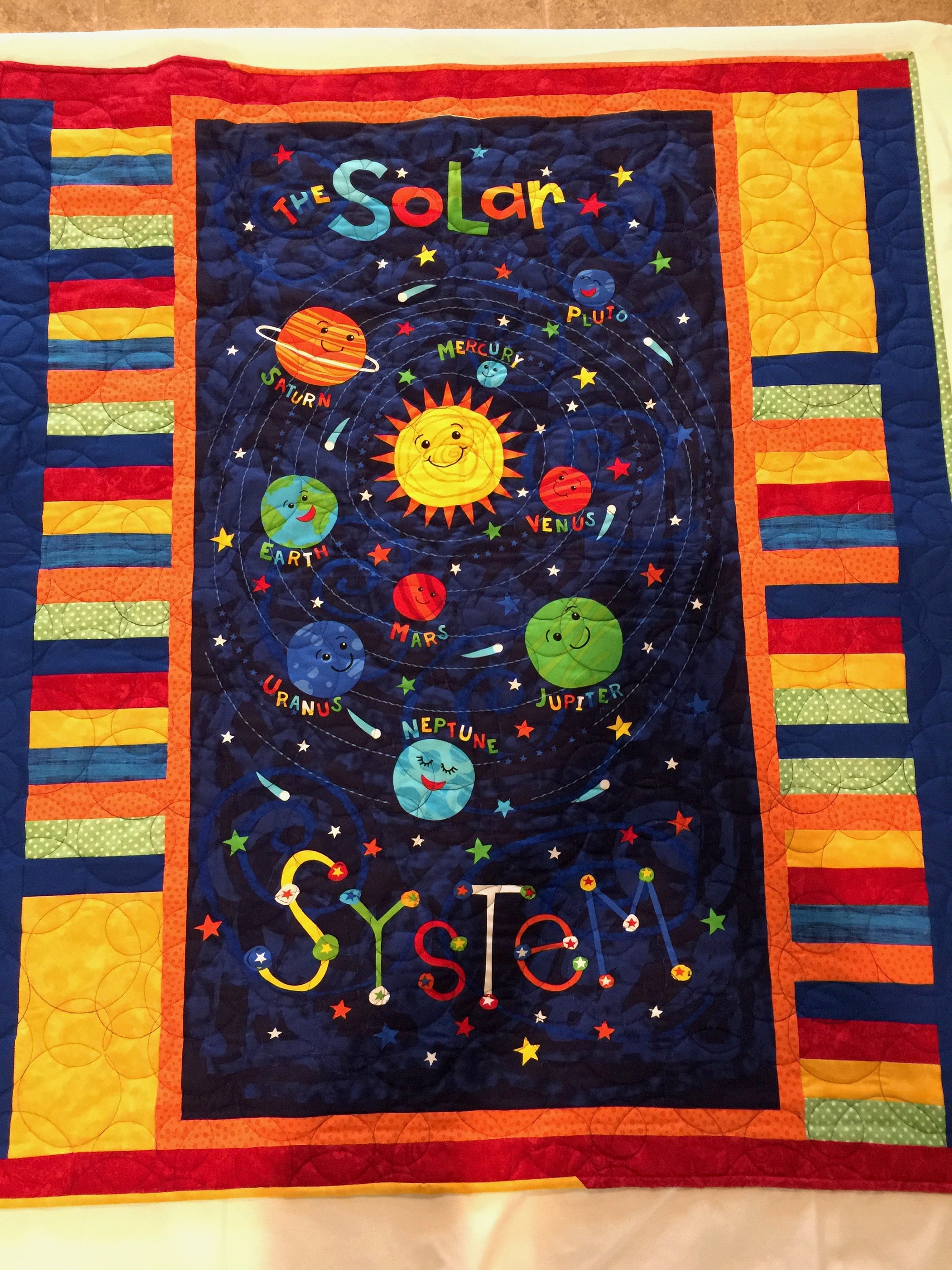 Baby Quilt Solar System Etsy