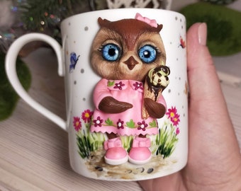 Owl Cup - 3D Animal Mug - Owl Lover Gift - Cute Owl - Mug for Milk - Unique owl gift for her - Unique Mugs - Cute Owl Gifts - Owl Accessory