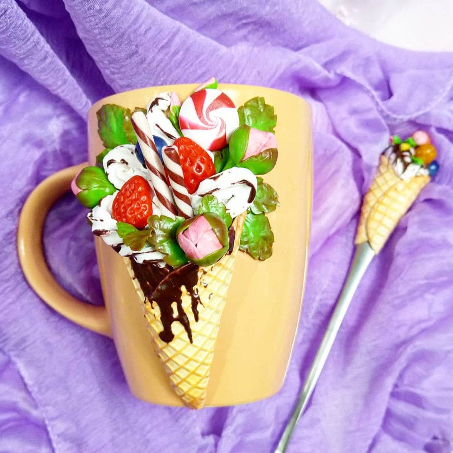 Ice Cream Mug Ice Cream Spoon Ice Cream Gift Ice Cream Etsy