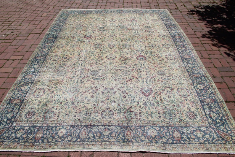 Area Rug 11 4 X 8 1 Ft 347 247 Cm Antique Decorative Floor Wool Handmade Vintage Overdyed 7595