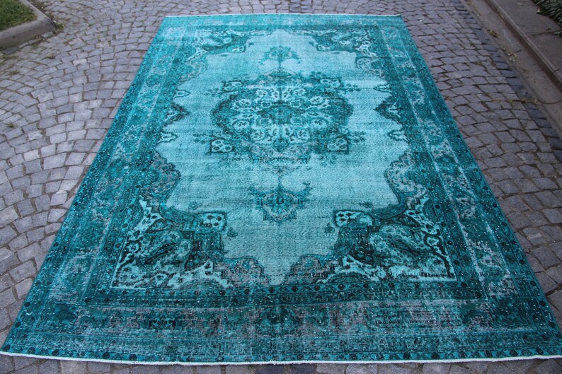 Vintage Rug 9 10 X 6 1 Ft 300 185 Cm Overdyed Image 0