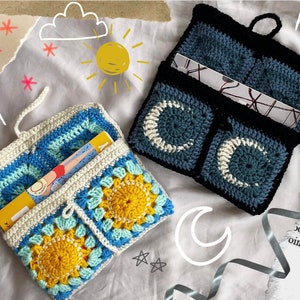 Sun & Moon Crochet Book Sleeves