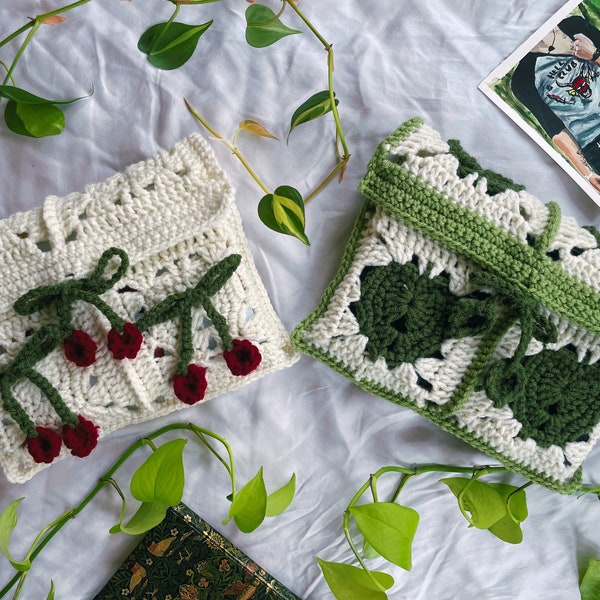 Cherry & Ivy Crochet Book Sleeves