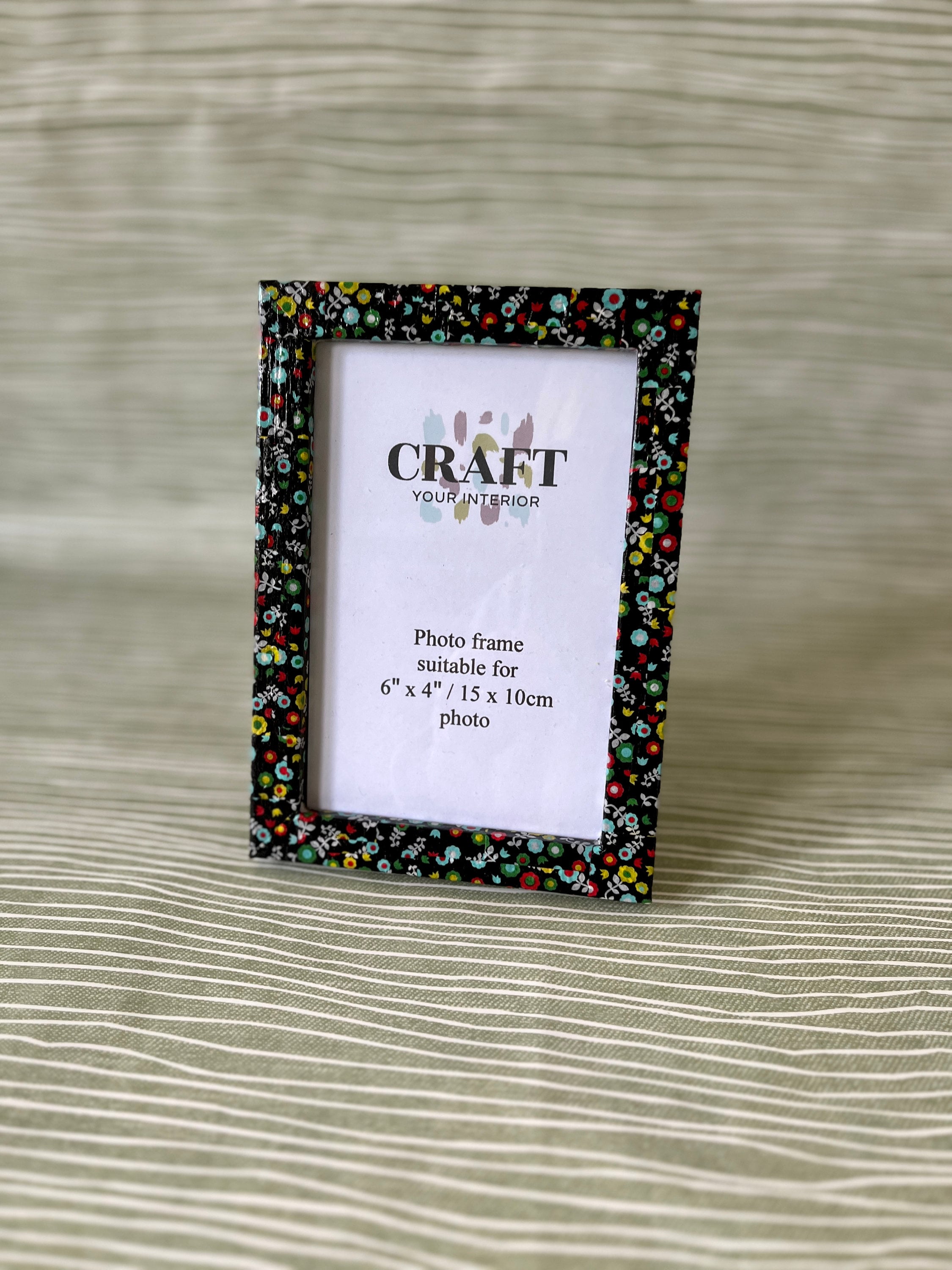 Hand Decorated 6 X 4 Frame Decoupage Black Multicoloured Etsy