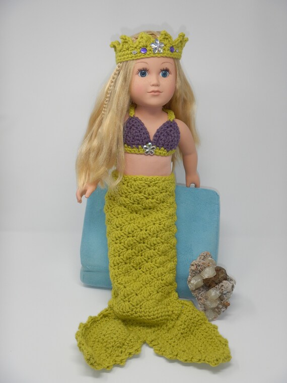 Mermaid Clothes Dress Crown Outfits Costume For America 18 inch Girl Doll Gift