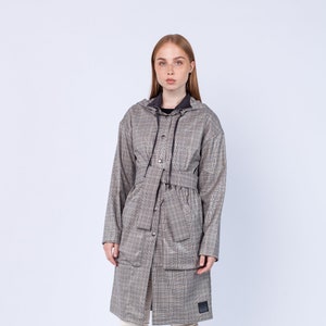 Checkered raincoat online